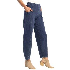 Jess & Jane Mineral Washed Lantern Pants Denim Womens Large Super Soft Stretch